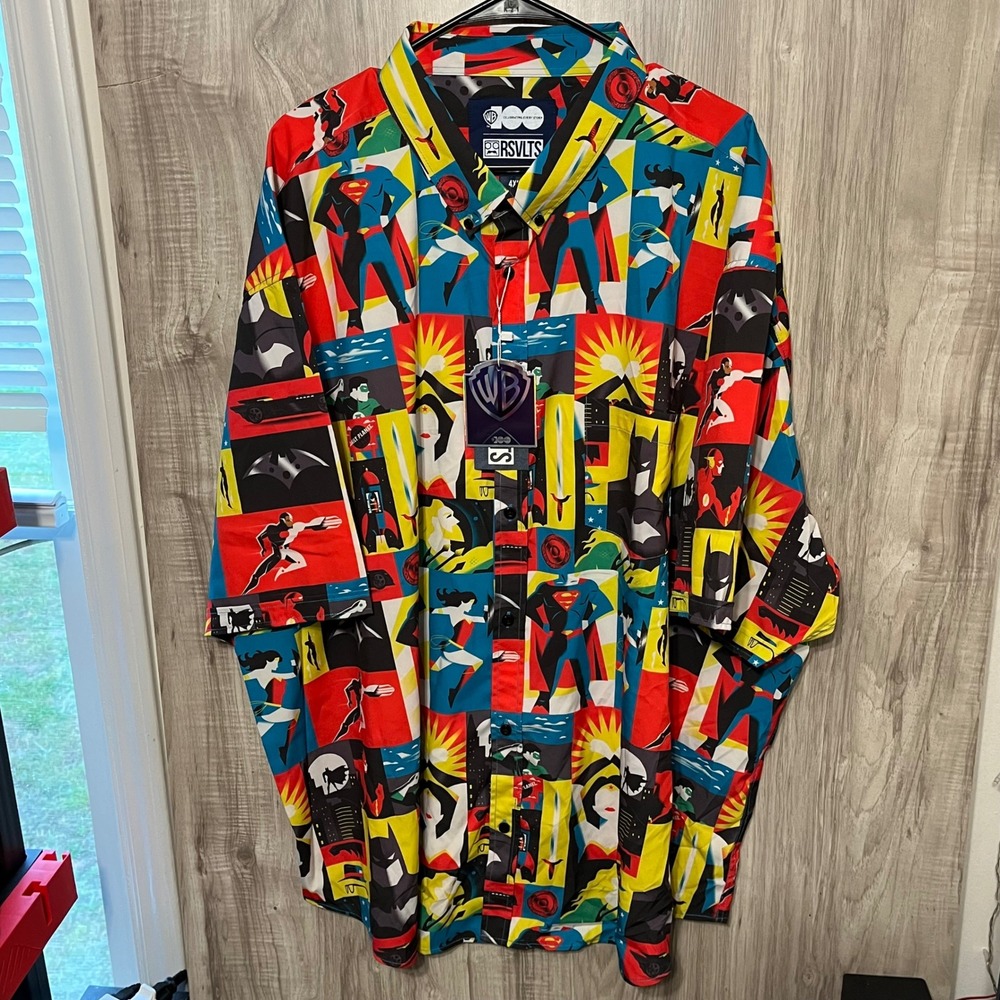 RSVLTS X Warner Brothers 100 The Brave And The Bold DC Comics Heroes Shirt 4XL